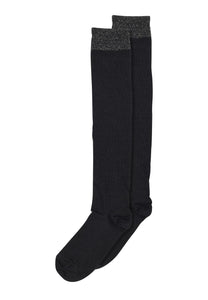 Wool / silk knee socks black