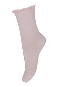 Julia glitter socks with lace Pink salt