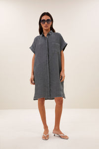 chinese dress ladies Hella Linen Dress Charcoal – studio .ruig
