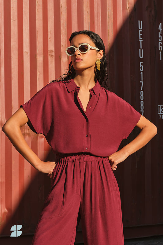 By Bar Barley Viscose Blouse Wine