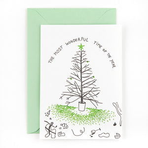 Card Jolly chirstmas tree irony