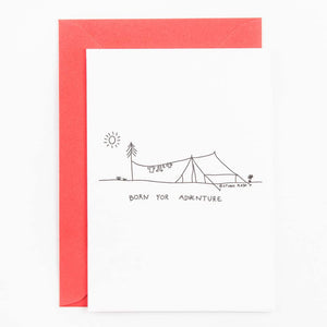 Card Born for adventure - camping style