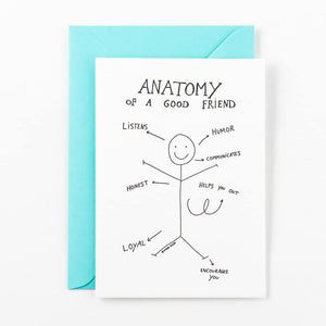 Card anatomy of a good friend