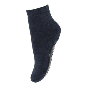 Wool Socks Anti Slip Dark Demin Melange