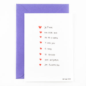 Card Love in different languages