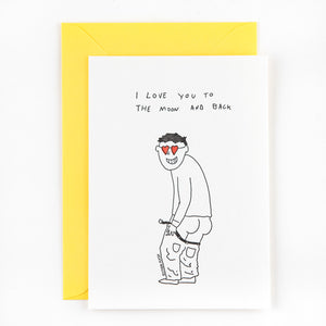 Card To the moon and back- naked guy