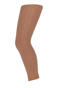 Cotton rib leggings Tawny brown