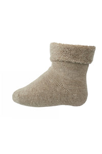 Cotton baby socks Light brown melange