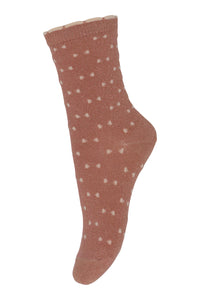Bea glitter socks Copper brown