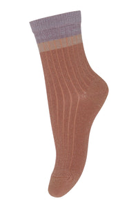 Norma glitter socks Copper brown
