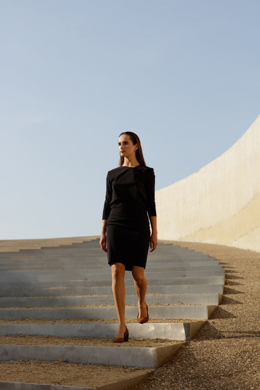 Dress Joelle Heavy and medium jersey black