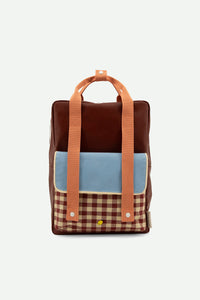 Backpack large gingham Cherry red