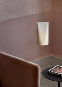 Ceramic pendant lamp narrow white