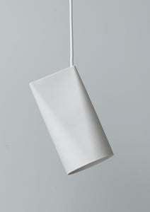 Ceramic pendant lamp narrow white