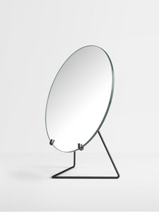 Standing mirror ø30 cm black