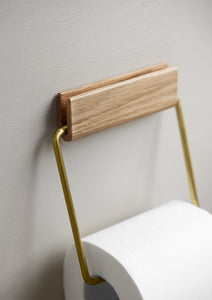 Toilet roll holder Oak-brass