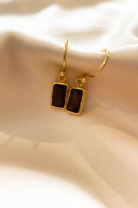 Small Baguette Earring Gold - Smoky Quartz
