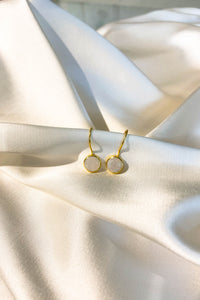 Round Moonstone Earring Gold