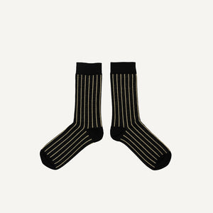 Socks gold glitter lines black