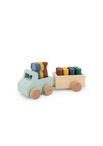 Wooden animal car with trailer